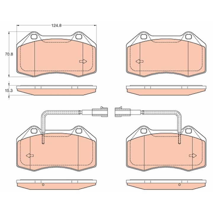 Fékbetét készlet, tárcsafék Gdb2045 Abarth Grande Punto/Punto/Punto Evo Alfa Romeo Mito