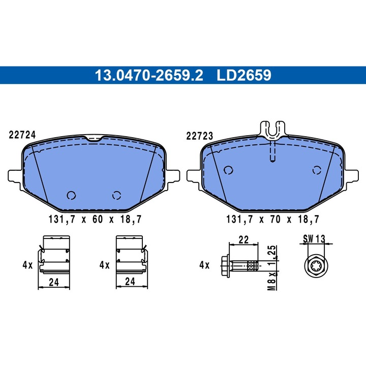 Fékbetét készlet, tárcsafék 13.0470-2659.2 Mercedes-Benz Gle/Gls
