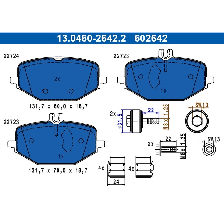 Fékbetét készlet, tárcsafék 13.0460-2642.2 Mercedes-Benz G-osztály/Gle