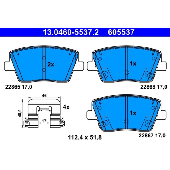 Set Placute Frana 13.0460-5537.2 Hyundai I30