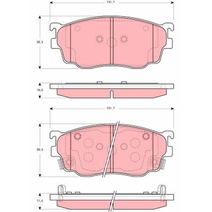 Fékbetét készlet, tárcsafék Gdb3253 Hongqi Hq3 Mazda 323 F 6/323 S 6/626 5/Premacy
