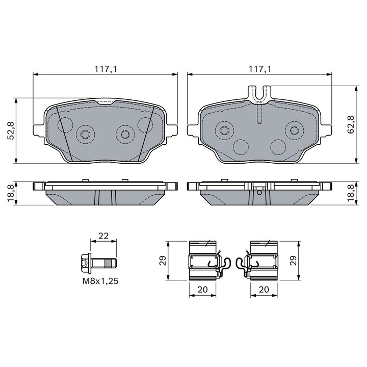 Fékbetét készlet, tárcsafék 0986460154 Mercedes-Benz Gle