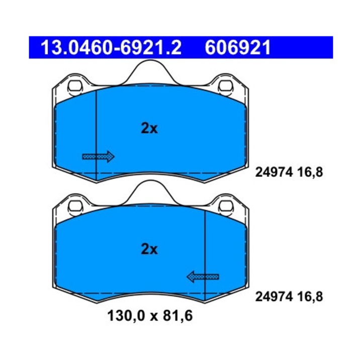 Fékbetét készlet, tárcsafék 13.0460-6921.2 Seat Ibiza 4