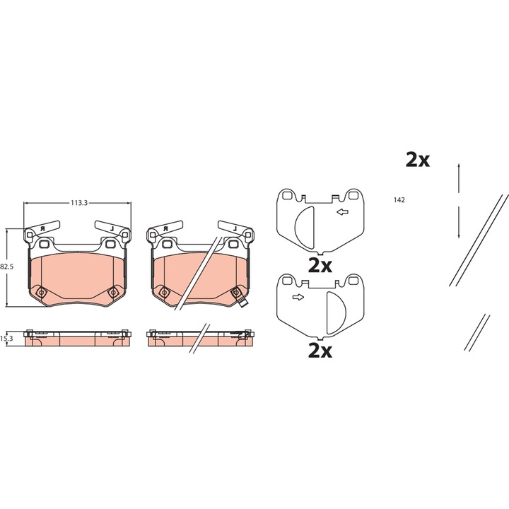 Fékbetét készlet, Tárcsafék Gdb2520 Genesis G70/G70 Shooting Brake Kia Stinger