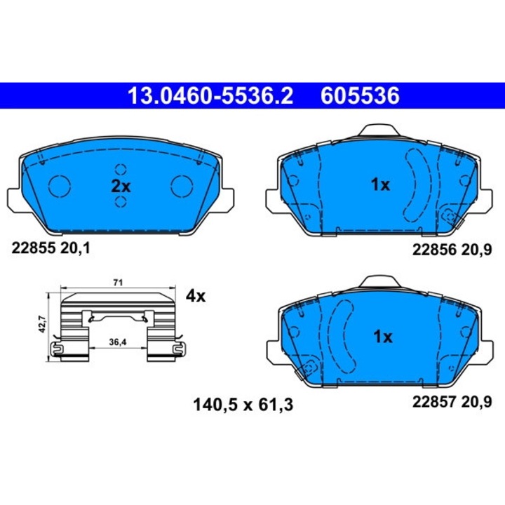 Set Placute Frana 13.0460-5536.2 Hyundai I30