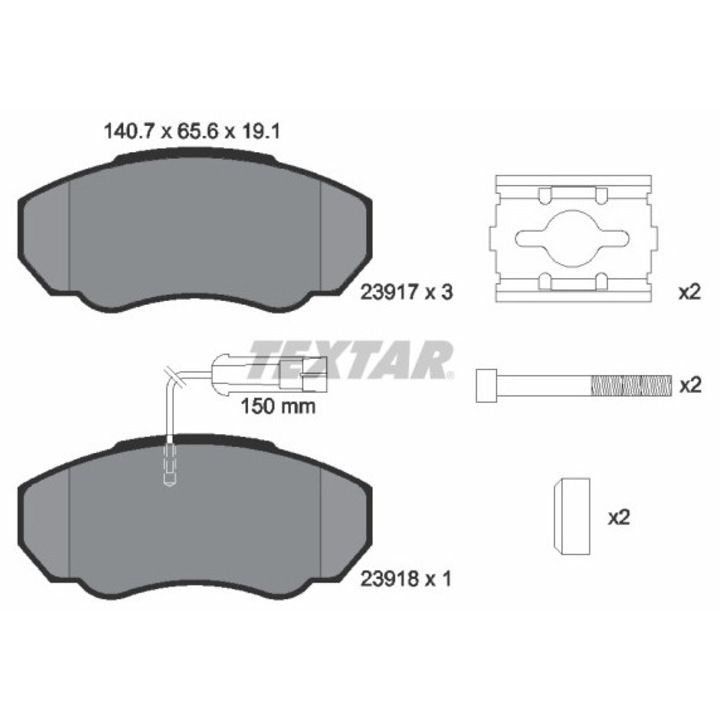 Fékbetét készlet, tárcsafék 2391701 Citroën Jumper 1 Fiat Ducato Peugeot Boxer