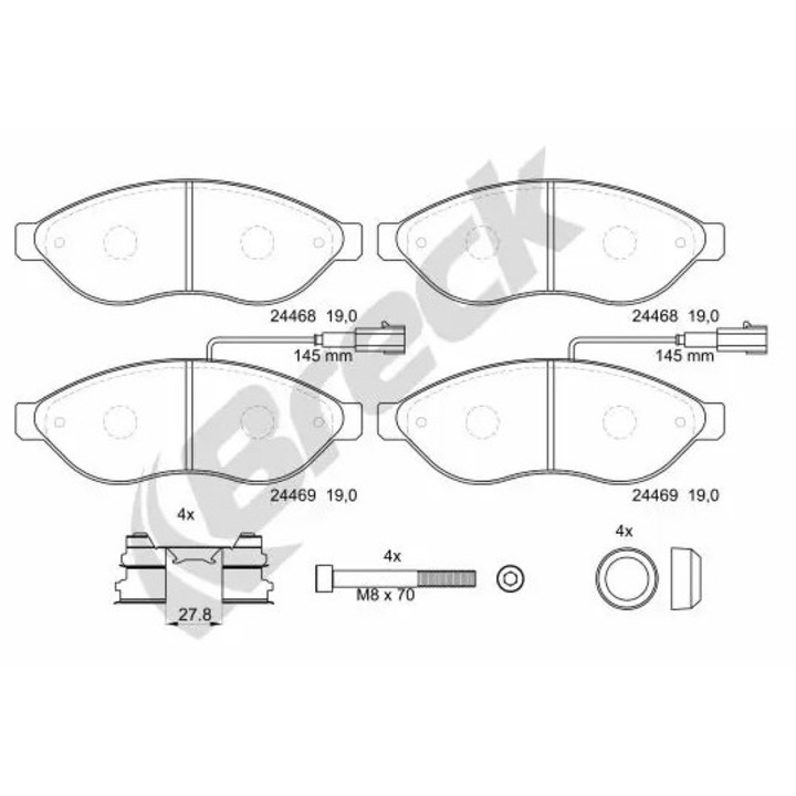 Fékbetét készlet, tárcsafék 244690070310 Citroën Jumper 2 Fiat Ducato Peugeot Boxer
