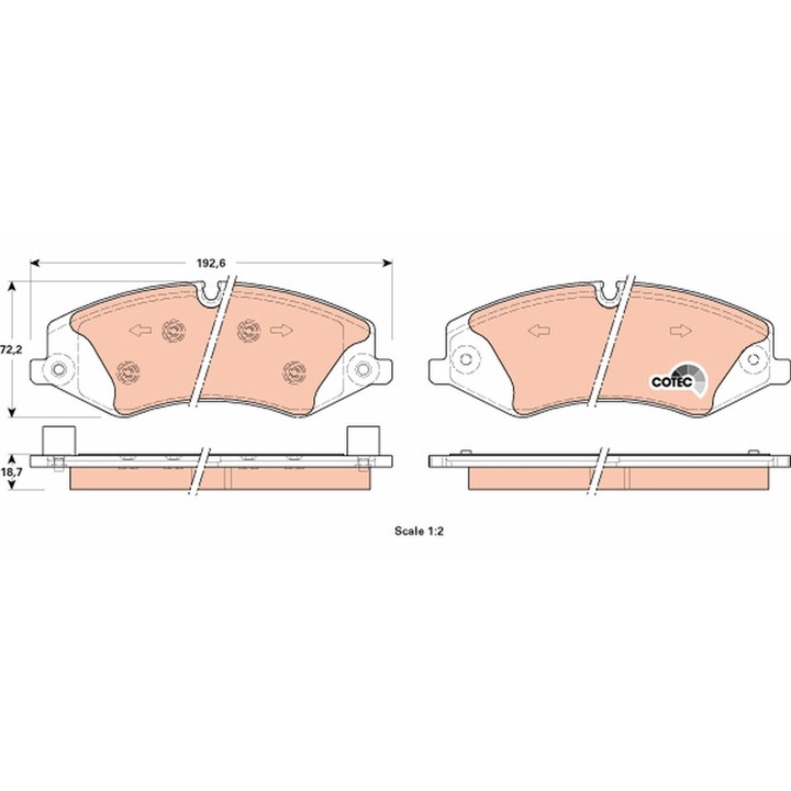 Fékbetét készlet, Tárcsafék Gdb1898 Land Rover Defender/Discovery 4/Discovery 5/Range Rover 3/Range Rover 4