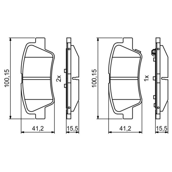 Fékbetét készlet, tárcsafék 0986494768 Hyundai Kona/Sonata 6/Sonata 7/I30/I30 Kombi Kia Carens 4/Ceed/Ceed Sportswagon