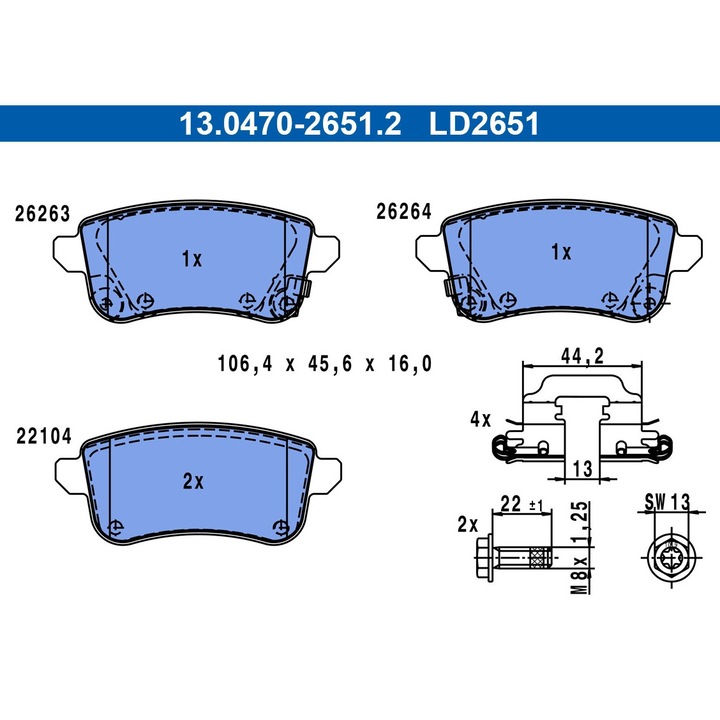 Fékbetét készlet, Tárcsafék 13.0470-2651.2 Nissan Juke Renault Arkana 1/Captur 2