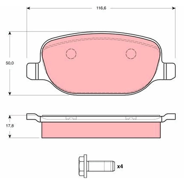 Fékbetét készlet, tárcsafék Gdb1490 Lancia Thesis