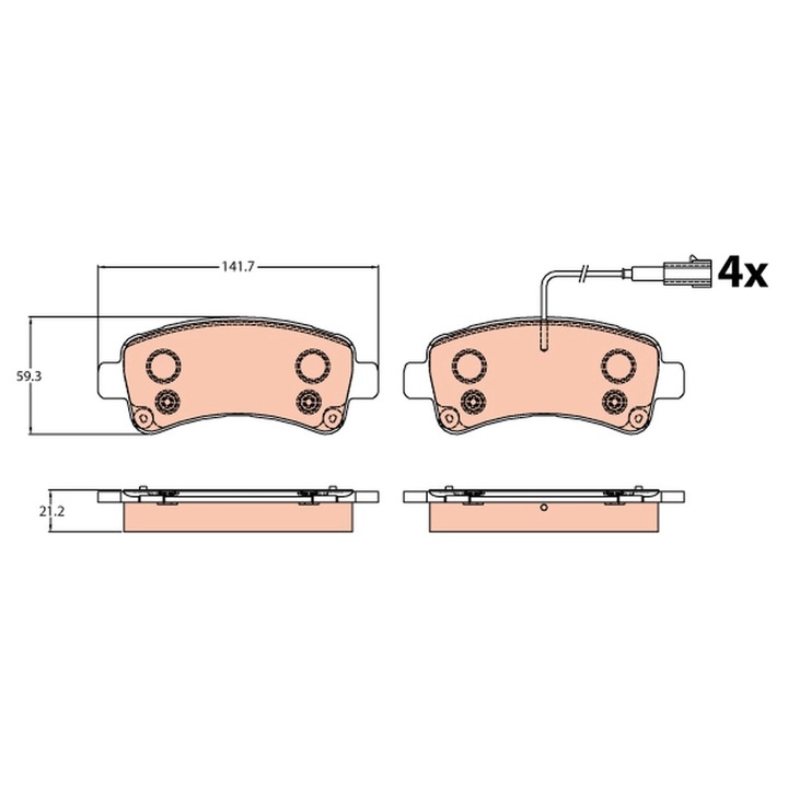 Fékbetét készlet, tárcsafék Gdb2106 Citroën Jumper 2 Fiat Ducato Opel Movano C Peugeot Boxer Vauxhall Movano Mk Ii