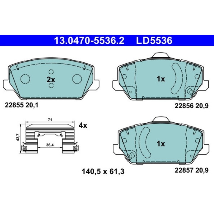 Set Placute Frana 13.0470-5536.2 Hyundai I30