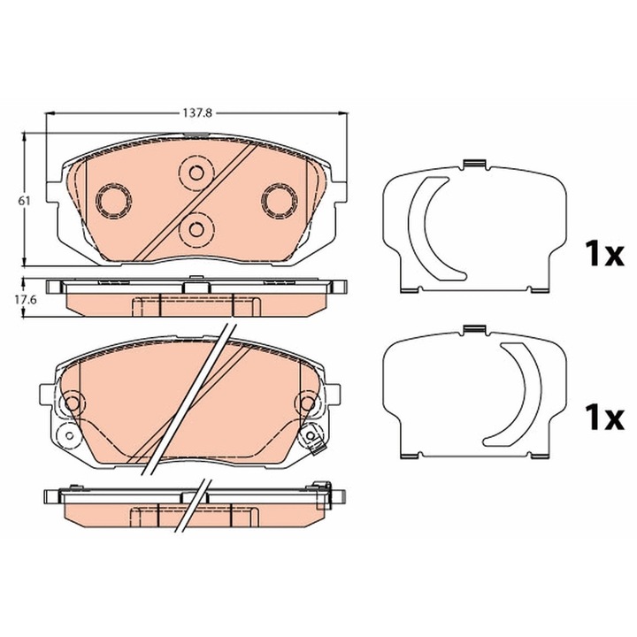 Fékbetét készlet, tárcsafék Gdb3647 Hyundai Ix35 Kia Soul 2/Sportage 3