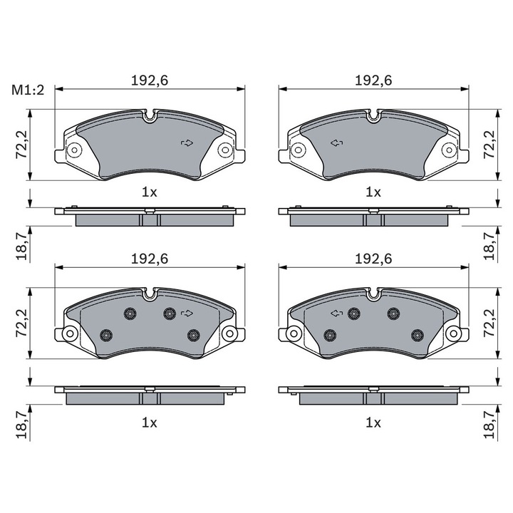 Fékbetét készlet, tárcsafék 0986494980 Land Rover Discovery 4/Discovery 5/Range Rover 3/Range Rover 4