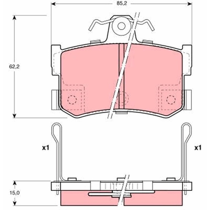 Fékbetét készlet, tárcsafék Gdb1169 Mg Mg Tf/Mgf/Mgr V8 Rover 800