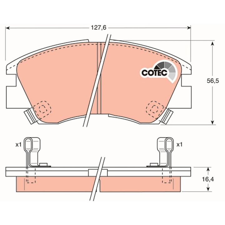Fékbetét készlet, tárcsafék Gdb729 Mitsubishi L 300 / Delica 2/L 300 3/L200/Pajero 1/Pajero 1 Canvas Top/Pajero 2