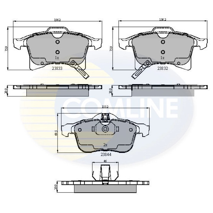 Комплект накладки, дискова спирачка Cbp31307 Chevrolet Meriva/Zafira Opel Adam/Astra H/Astra H Classic/Astra H Gtc/Astra J