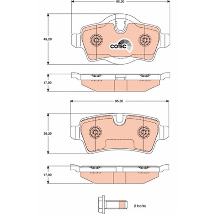 Fékbetét készlet, tárcsafék Gdb1766 Mini Mini/Mini Clubman/Mini Clubvan