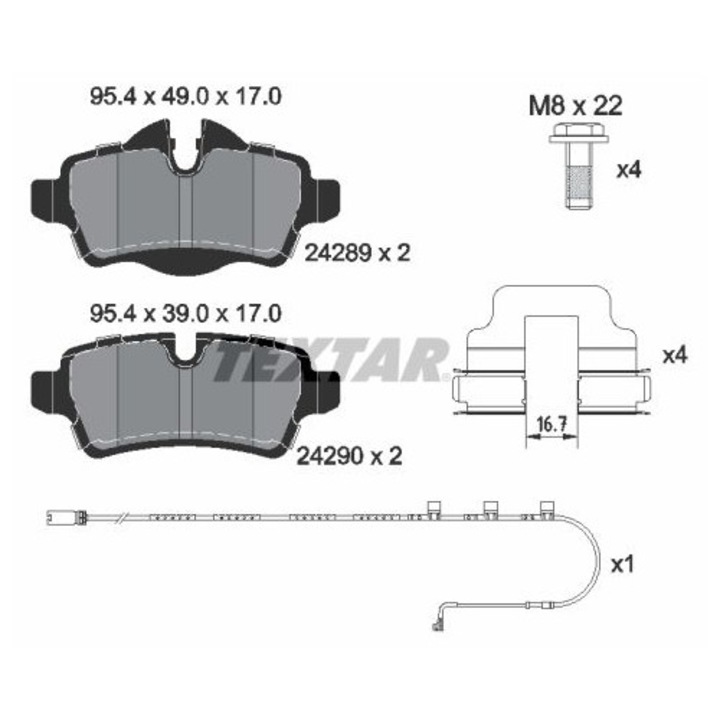 Fékbetét készlet, tárcsafék 2428904 Mini Mini/Mini Clubman
