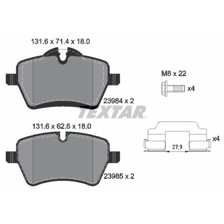 Fékbetét készlet, tárcsafék 2398401 Mini Mini/Mini Clubman