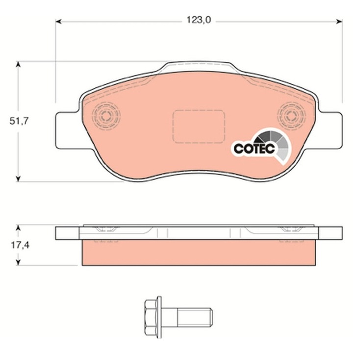 Fékbetét készlet, tárcsafék Gdb1589 Fiat Panda