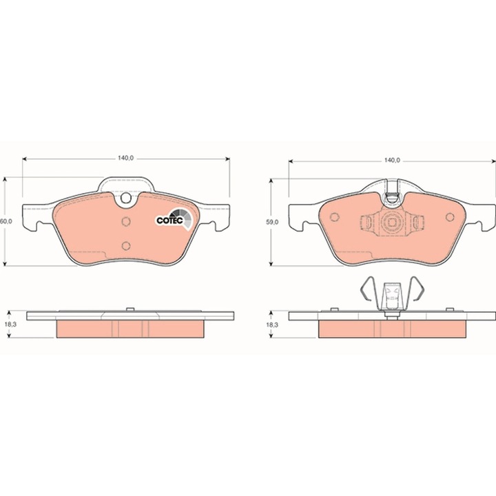 Fékbetét készlet, tárcsafék Gdb1476 Mini Mini