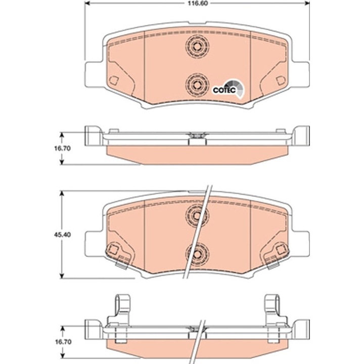 Fékbetét készlet, Tárcsafék Gdb4145 Dodge Nitro Jeep Cherokee/Compass/Wrangler 3/Wrangler 4
