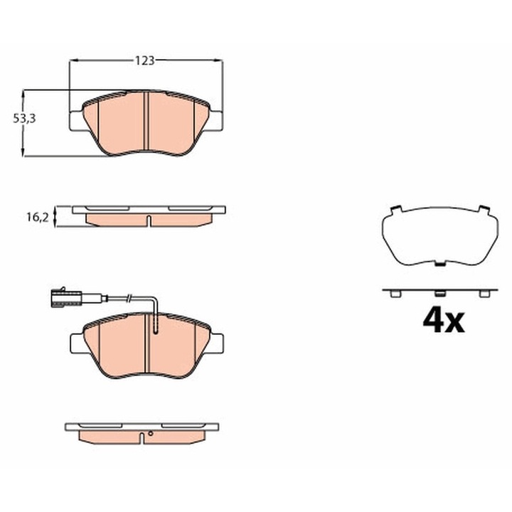 Fékbetét készlet, tárcsafék Gdb2164 Citroën Nemo Peugeot Bipper/Bipper Tepee