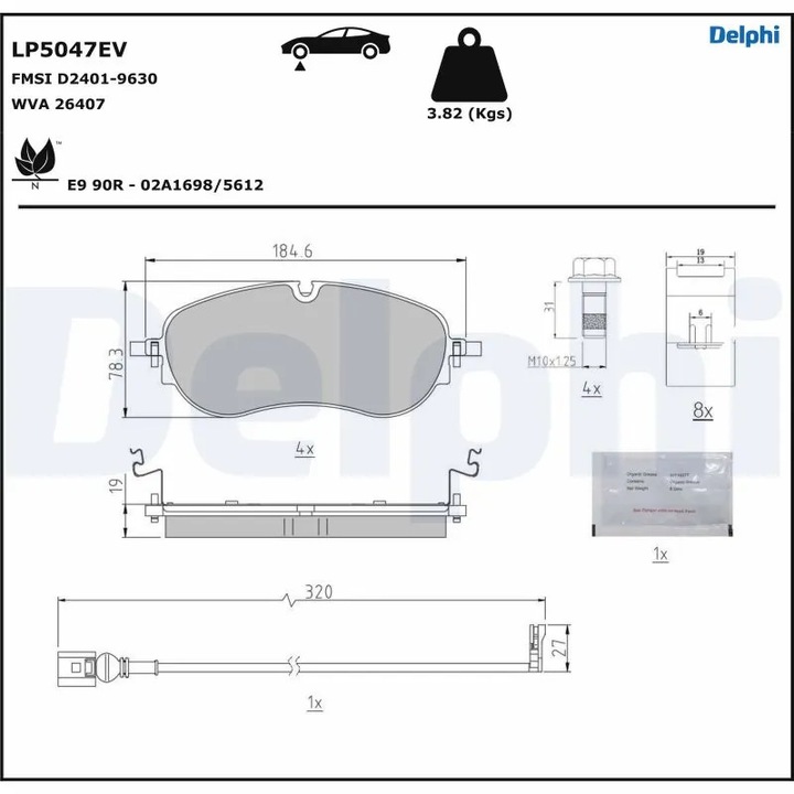 Set Placute Frana Lp5047Ev Audi Q4 Cupra Tavascan Skoda Enyaq Iv Vw Id. Buzz/Id.4/Id.5/Id.7