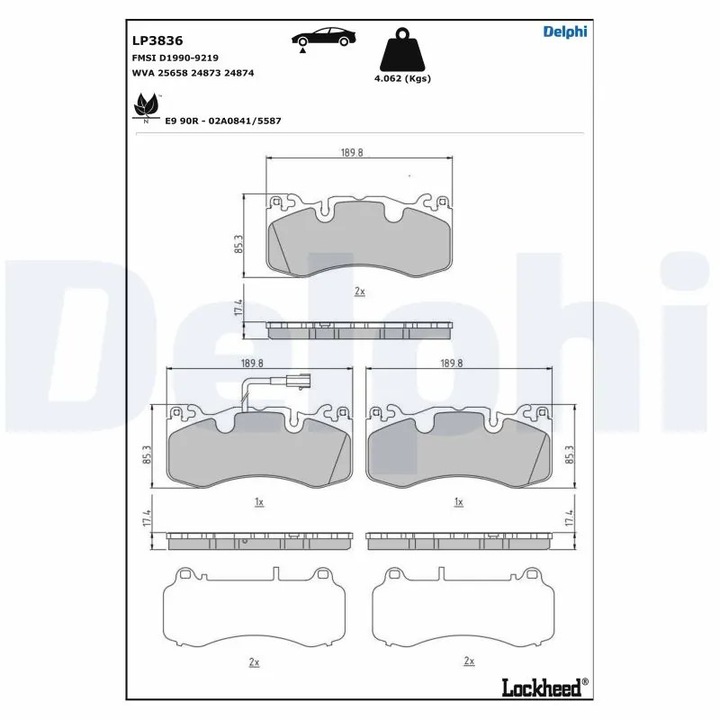 Комплект накладки, дискова спирачка Lp3836 Maserati Levante/Quattroporte 6