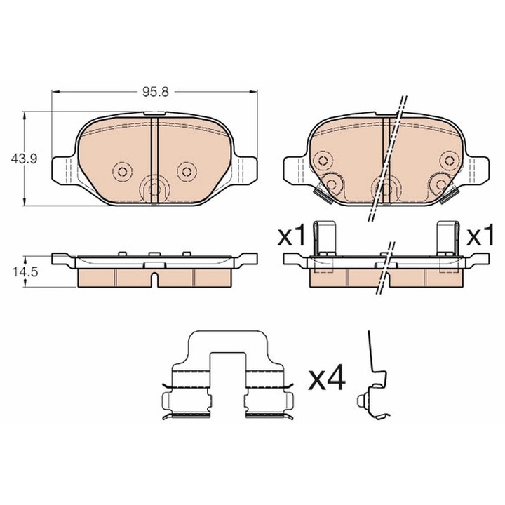 Fékbetét készlet, Tárcsafék Gdb1950 Fiat Panda