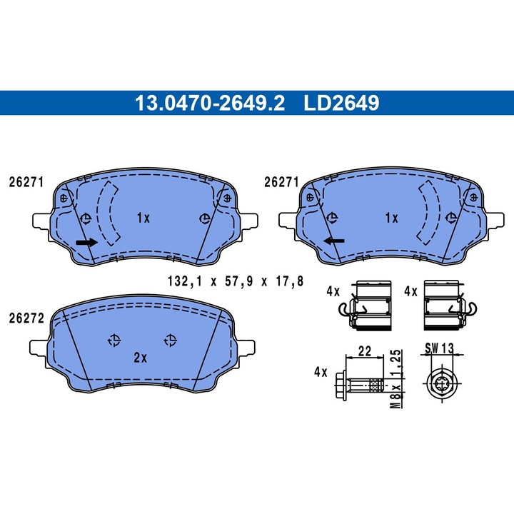 Set Placute Frana 13.0470-2649.2 Ford Puma