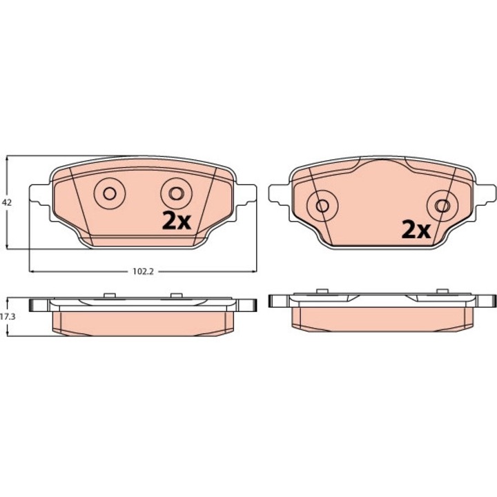 Fékbetét készlet, tárcsafék Gdb2561 Renault Kangoo 3