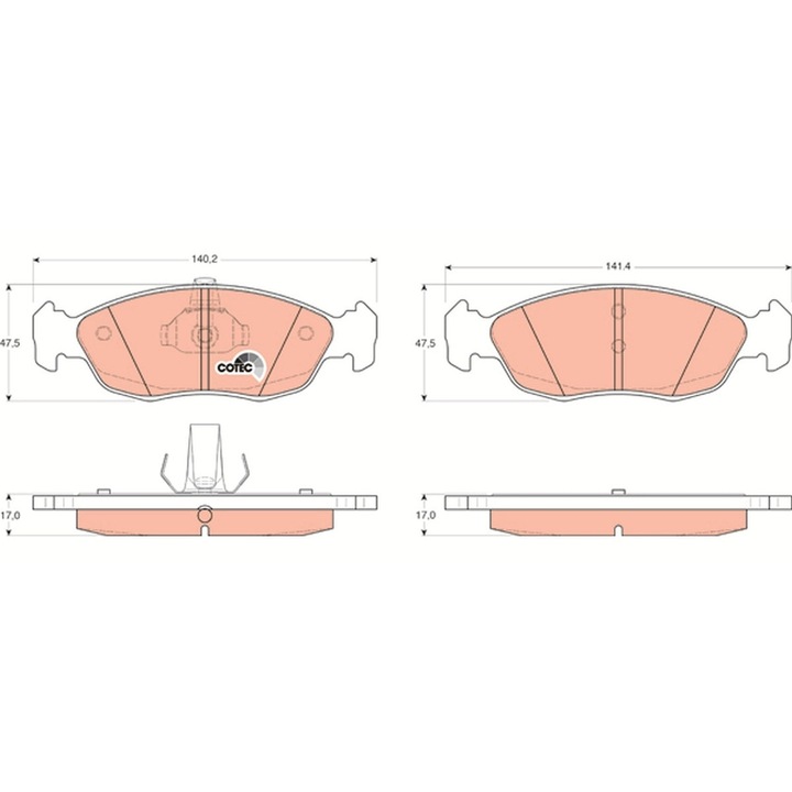 Fékbetét készlet, tárcsafék Gdb1322 Citroën Saxo/Xsara Peugeot 106 1/106 2/106 Van 1/106 Van 2/205 2/306