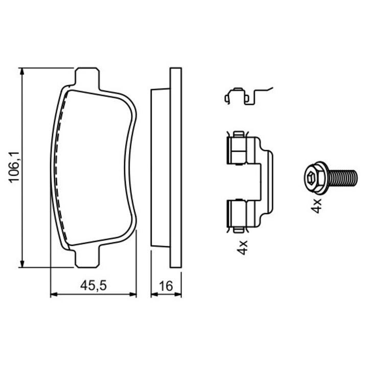 Fékbetét készlet, tárcsafék 0986494735 Renault Zoe