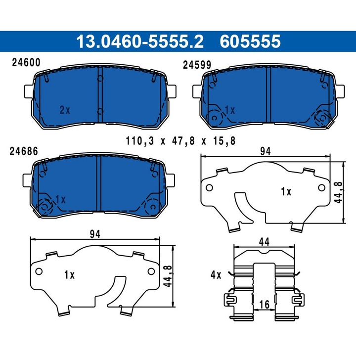 Set Placute Frana 13.0460-5555.2 Kia Sorento 3