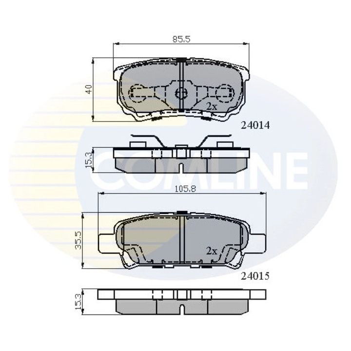 Комплект накладки за спирачки, дискови спирачки Cbp31290 Chrysler Sebring Dodge Avenger/Caliber Jeep Compass/Patriot Mitsubishi Lancer 7