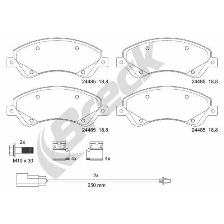 Комплект накладки, дискова спирачка 244850070310 Ford Transit/Transit Tourneo