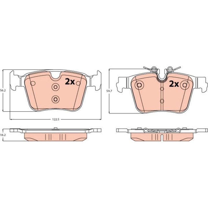 Fékbetét készlet, tárcsafék Gdb2532 Volvo S60 3/S90 2/V60 2/V60 2 Cross Country/V90 2/Xc60 2/Xc90 2