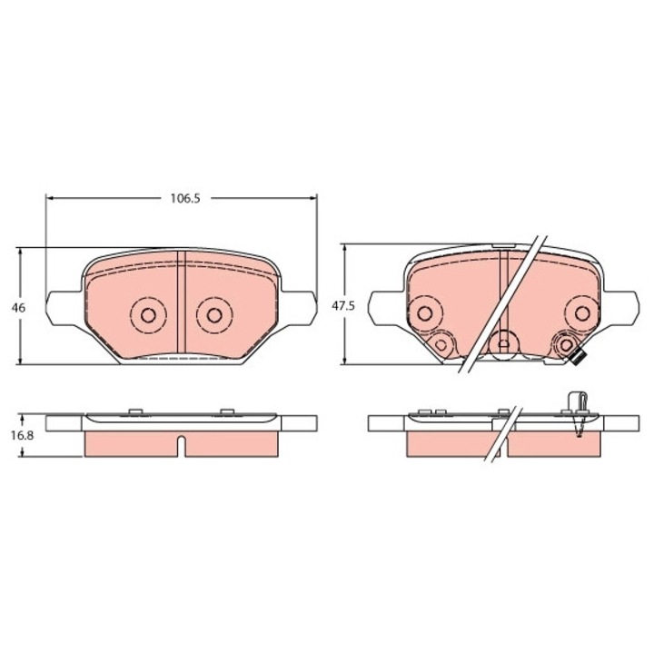 Fékbetét készlet, Tárcsafék Gdb2406 Chevrolet Trax Opel Mokka / Mokka 10/Mokka 10 Vauxhall Mokka / Mokka 10