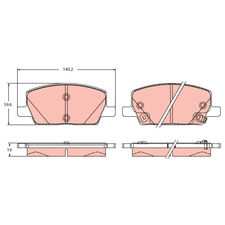 Fékbetét készlet, Tárcsafék Gdb2407 Chevrolet Trax Opel Mokka / Mokka 10/Mokka 10 Vauxhall Mokka / Mokka 10