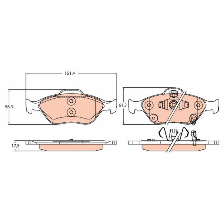 Fékbetét Készlet, Tárcsafék Gdb3625 Toyota Yaris