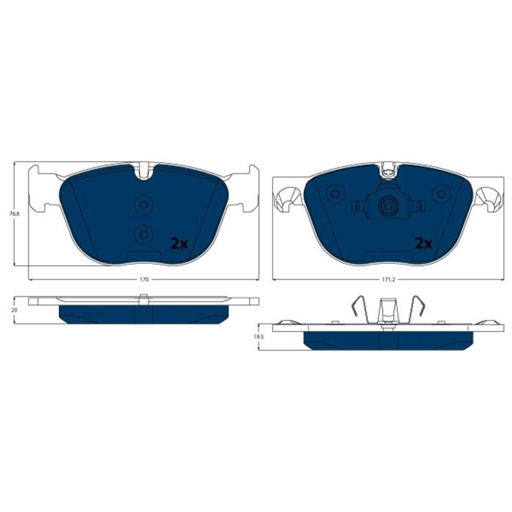 Fékbetét készlet, tárcsafék Gdb1726Bte Bmw X5