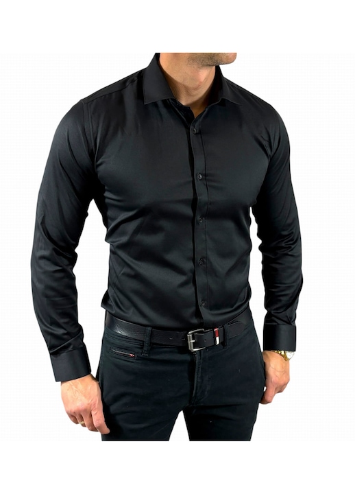 Camasa barbati ego man, bumbac, Negru