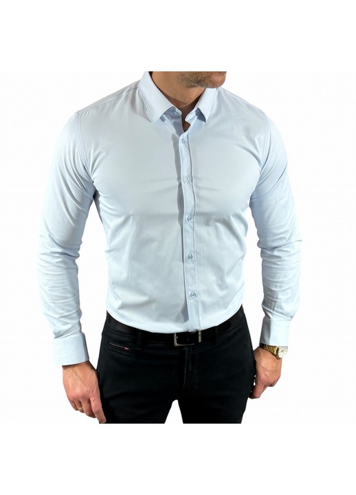 Camasa barbati ego man, alb/albastru deschis, Alb