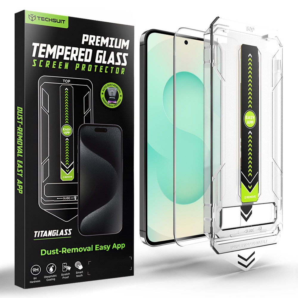 Folie Sticla pentru Samsung Galaxy S26 Daden TitanGlass, Kit de instalare usoara si rapida cu dispozitiv de potrivire automata, Protectie Profesionala, Ultra Rezistenta, Transparenta