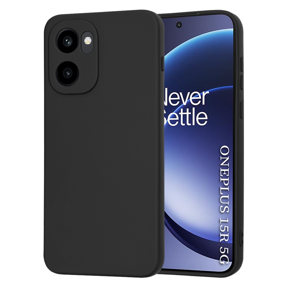 Husa interior Microfibra pentru OnePlus 15R, Liquid Silicone, Strat Catifea Anti-Zgarieturi, Protectie Completa, Camere Protejate, DAMUR, Negru