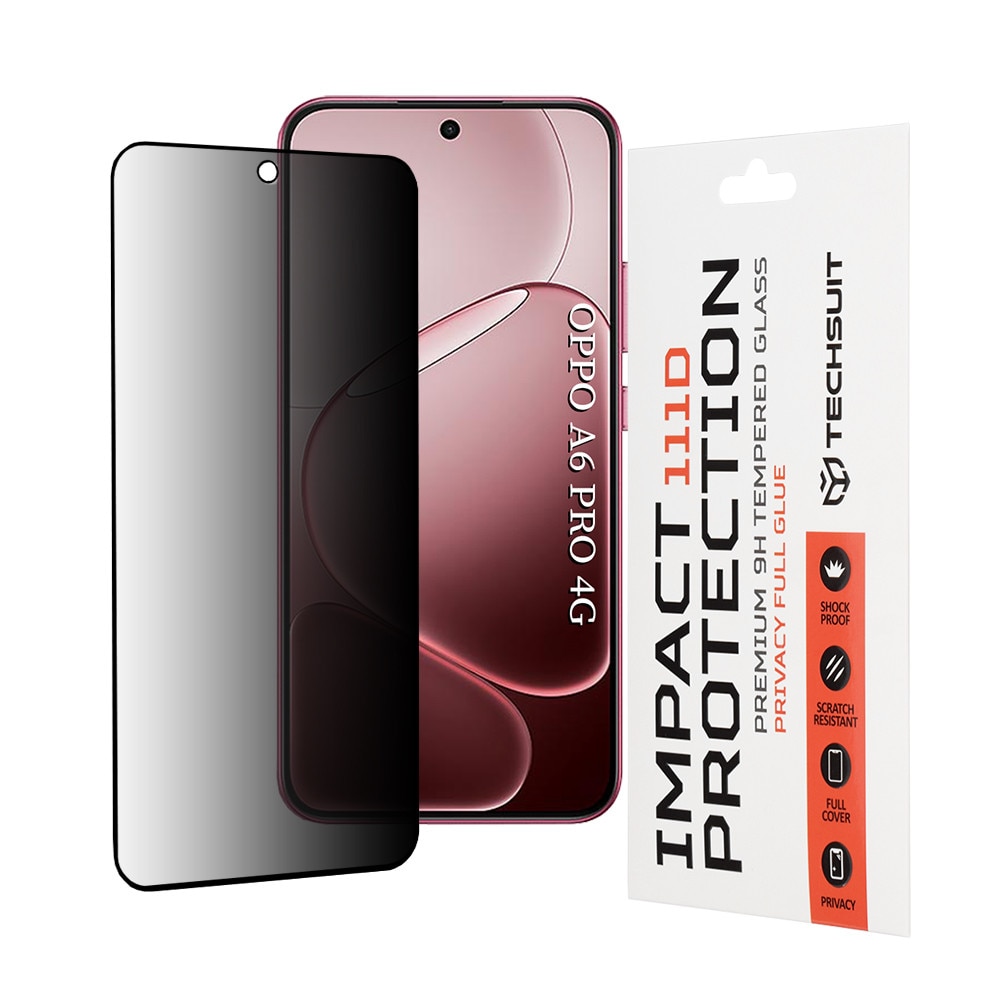 Folie sticla pentru Oppo A6 Pro 4G / A6 Pro 5G, 111D Privacy Full Glue, Black