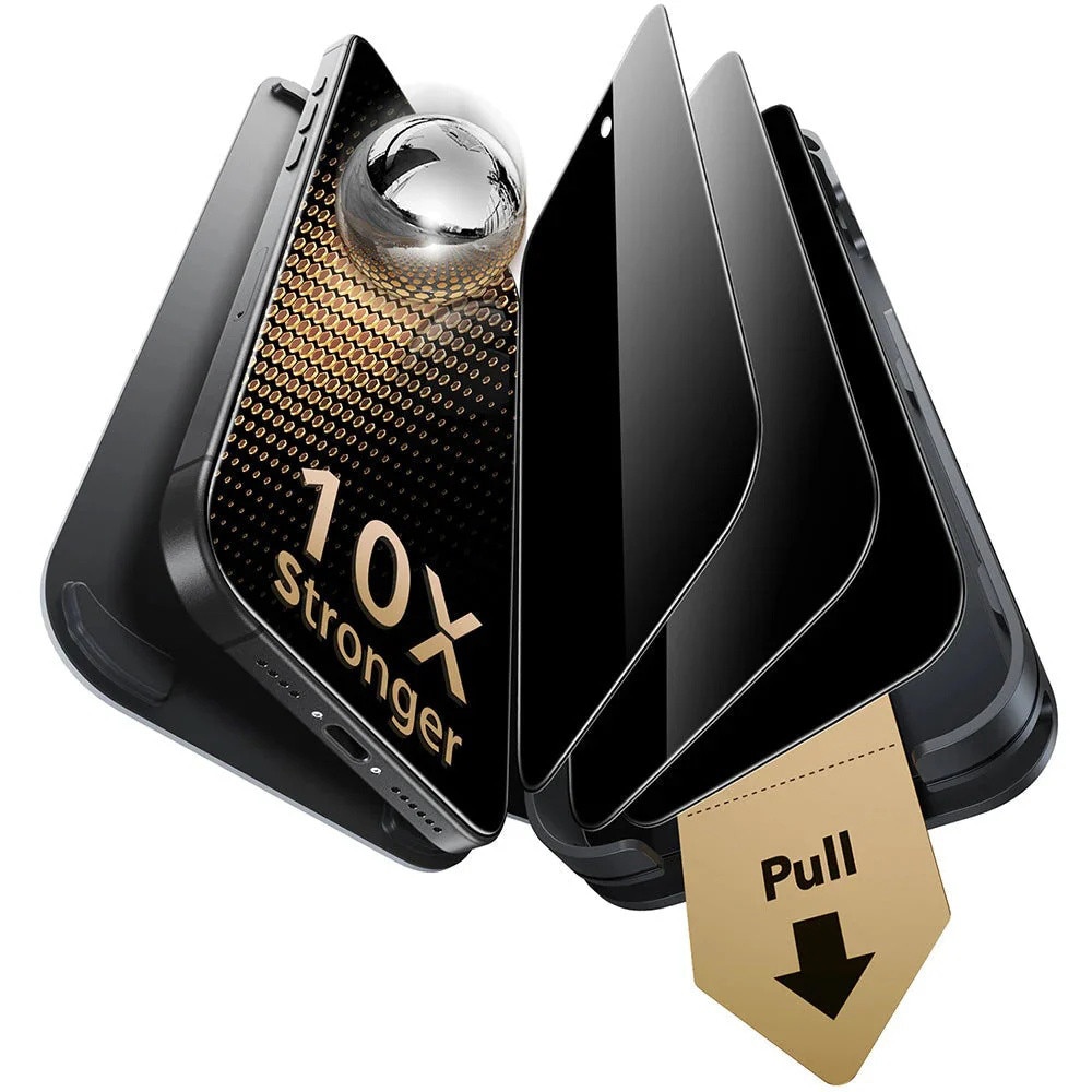 Folie pentru iPhone 17 / iPhone 16 Pro (set 3) - ESR Corning Gorilla Glass UltraFit Privacy™ - Black